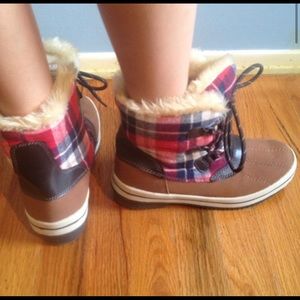 Plaid boots size 7